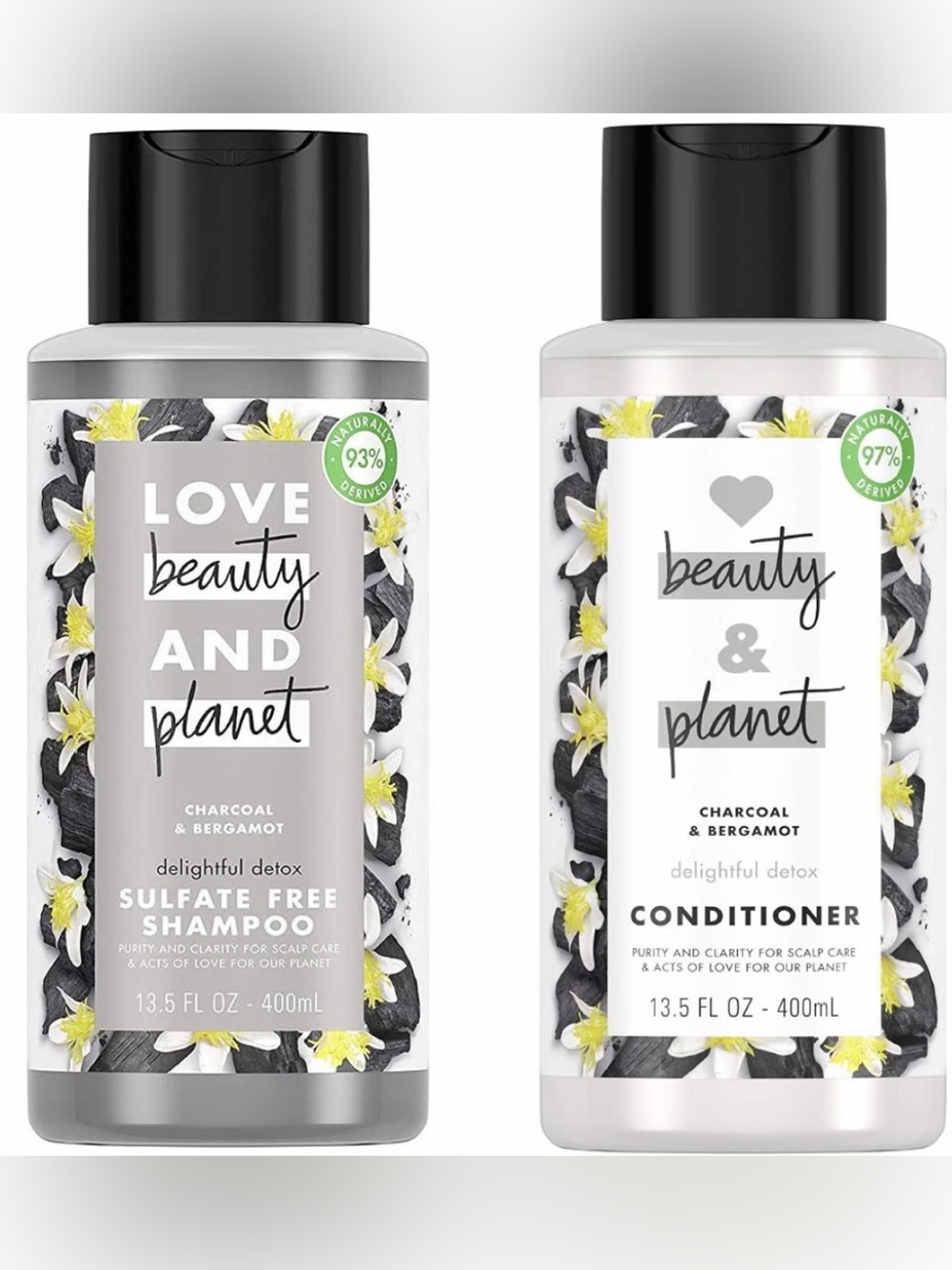 Love Beauty & Planet Delightful Detox SHAMPOO & CONDITIONER Charcoal & Bergamot